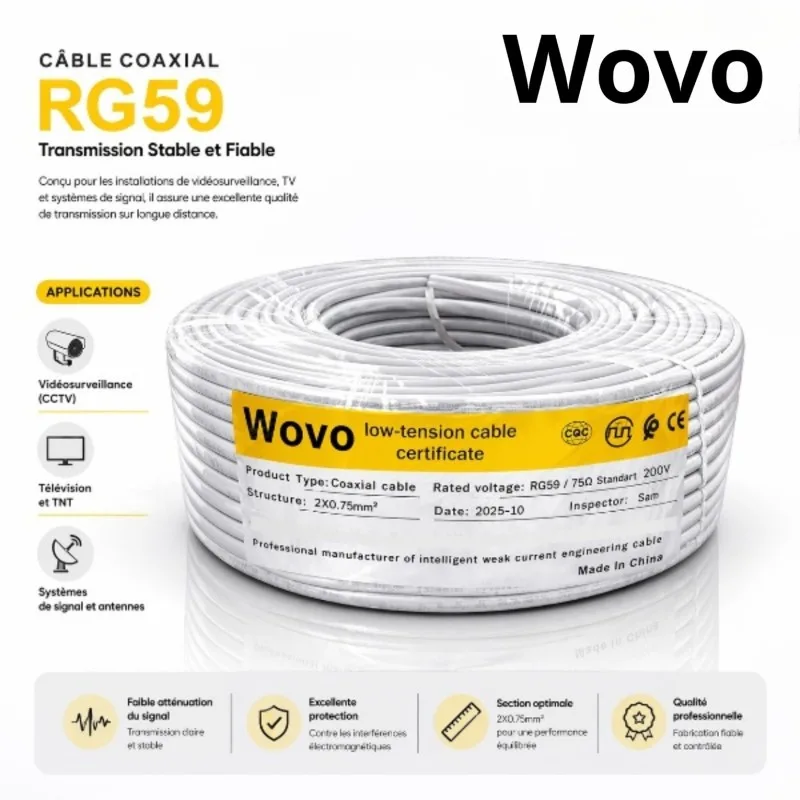 Câble coaxial Wovo RG591200 – vue 2