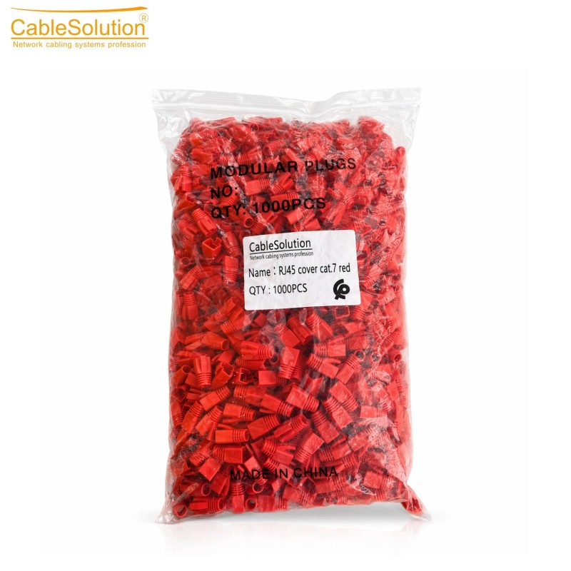 Protection RJ45 (Cover) CableSolution PVC RJ45 cover cat.7 mix red