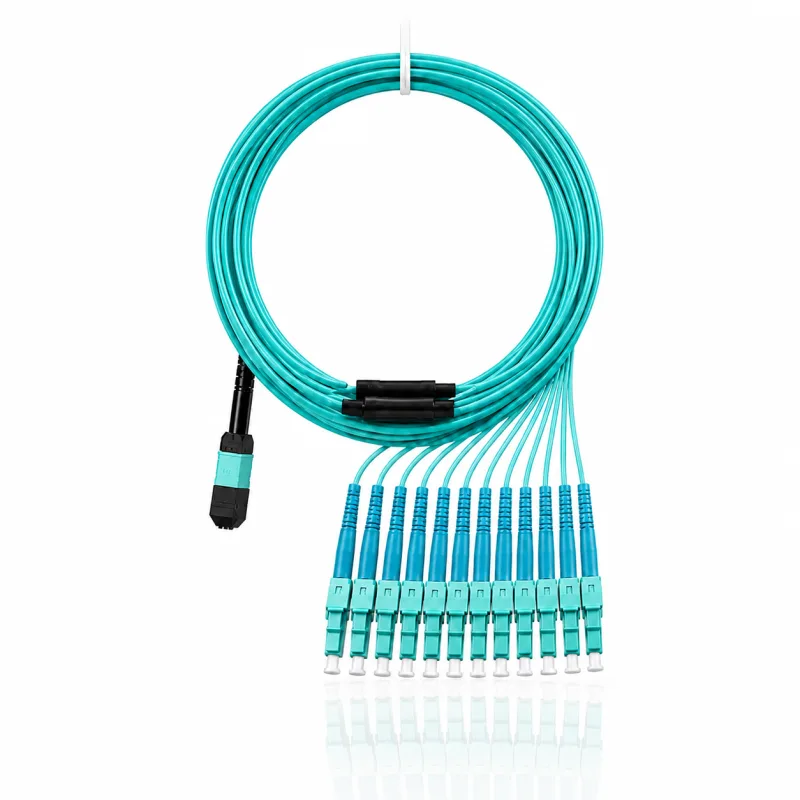 Fiber Optic Patch Cord Générique FIBER PATCH CARD MPO-LC OM4 12CORE 5M