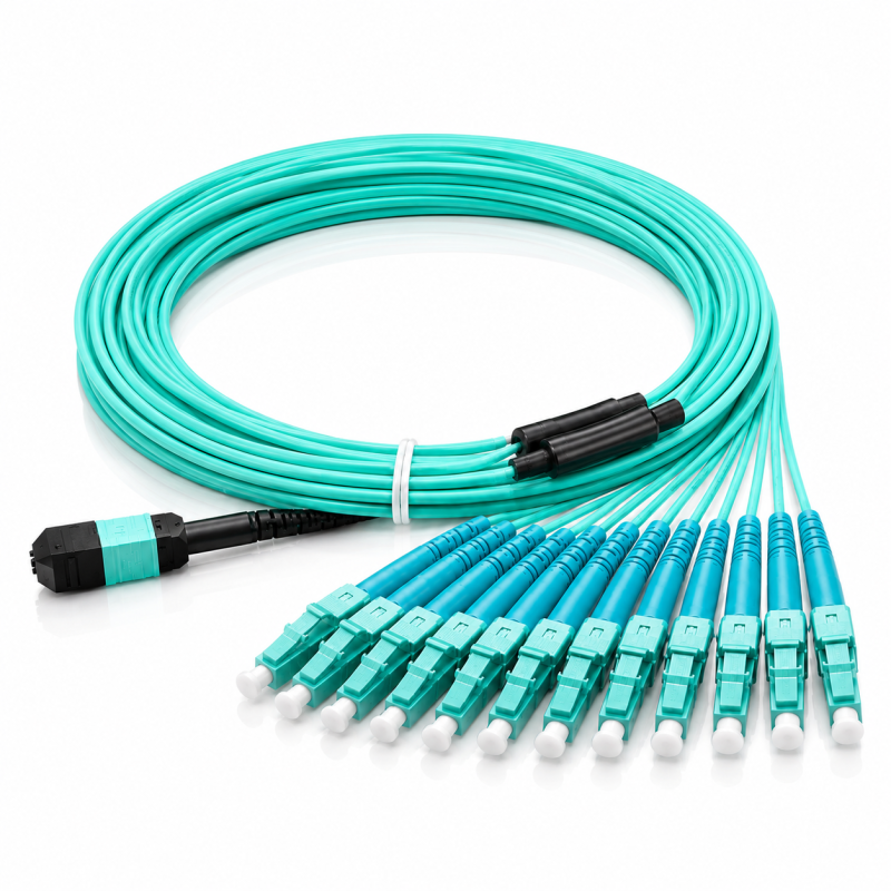 Fiber Optic Patch Cord Générique FIBER PATCH CARD MPO-LC OM4 12CORE 5M – vue 2