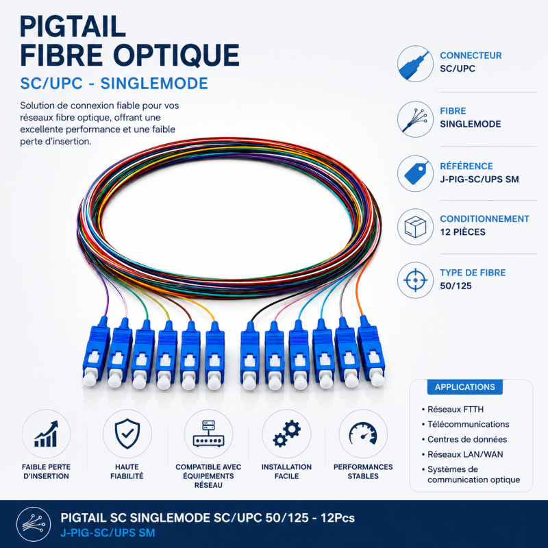 Pigtail Fibre Optique Générique J-PIG-SC/UPS SM – vue 4