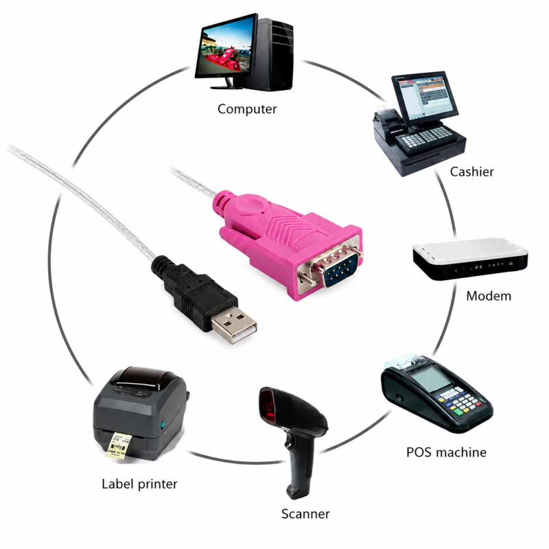 Câble USB 2.0 vers RS232 DB9 Mâle à Mâle Générique CS-RS232 – vue 4
