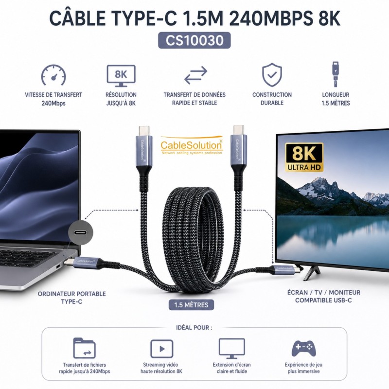 Câblage usb CableSolution CS10030 – vue 3