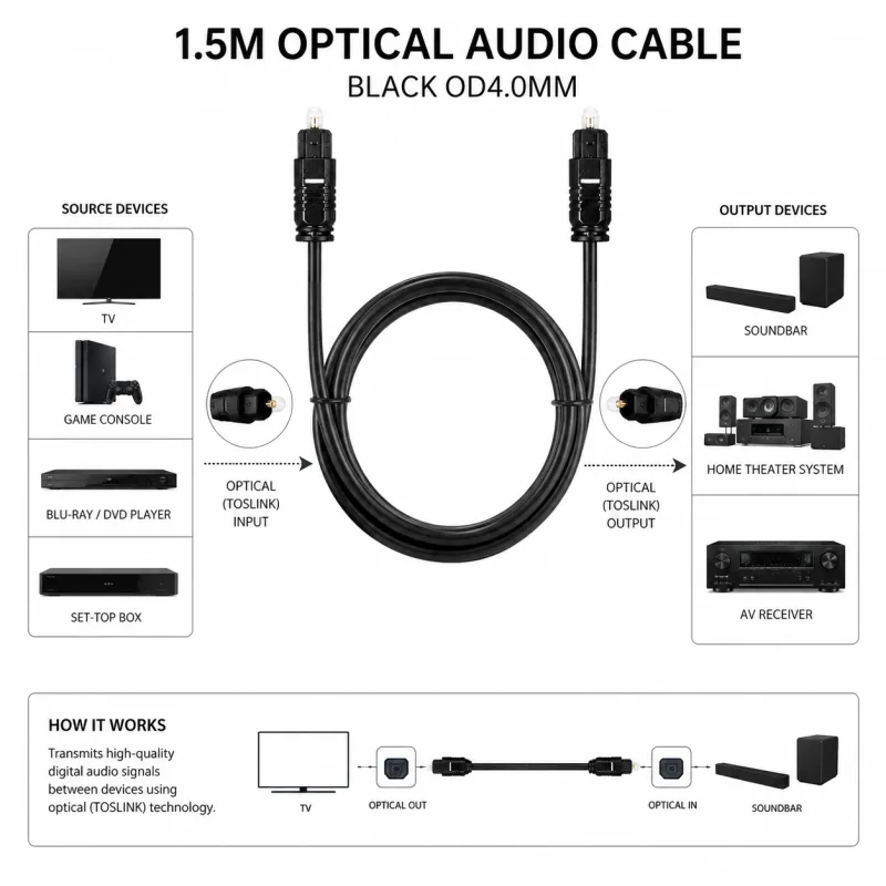 Câble Audio Optique Générique CS-OAC4mm – vue 4