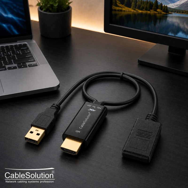Adaptateur HDTV vers DisplayPort CableSolution HDMI/DP – vue 4