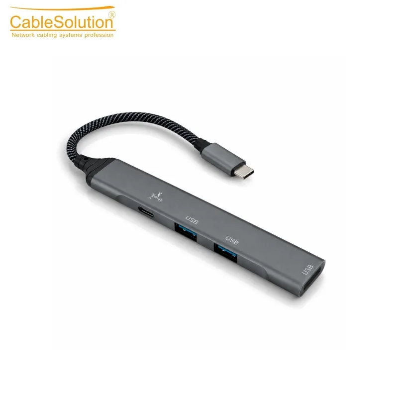Hub & adapter CableSolution Usb type-C/USB*3+pd