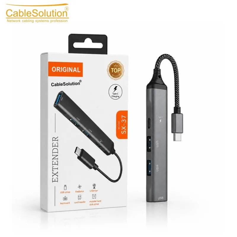 Hub & adapter CableSolution Usb type-C/USB*3+pd – vue 4