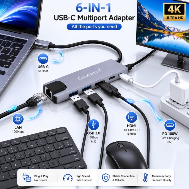 Hub & adapter CableSolution CS10019 – vue 4