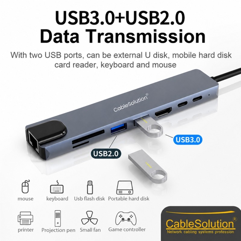 Hub & adapter CableSolution CS10020 – vue 3