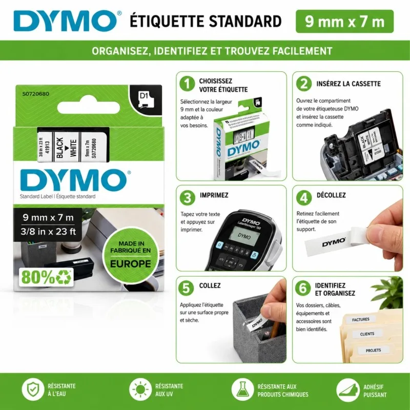 Ruban d'étiquetage DYMO D1 DYMO9 W – vue 3