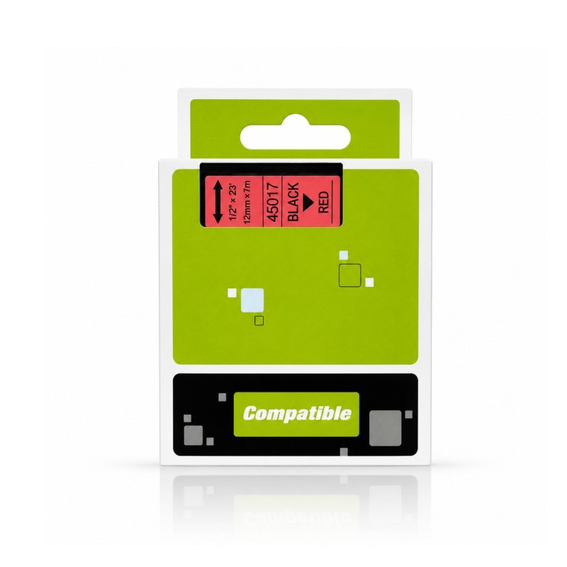 Cassette de ruban à étiqueter compatible Générique DY12A RED