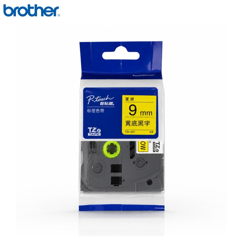 Cassette à ruban laminé Brother TZe-621 BRO9 Yellow