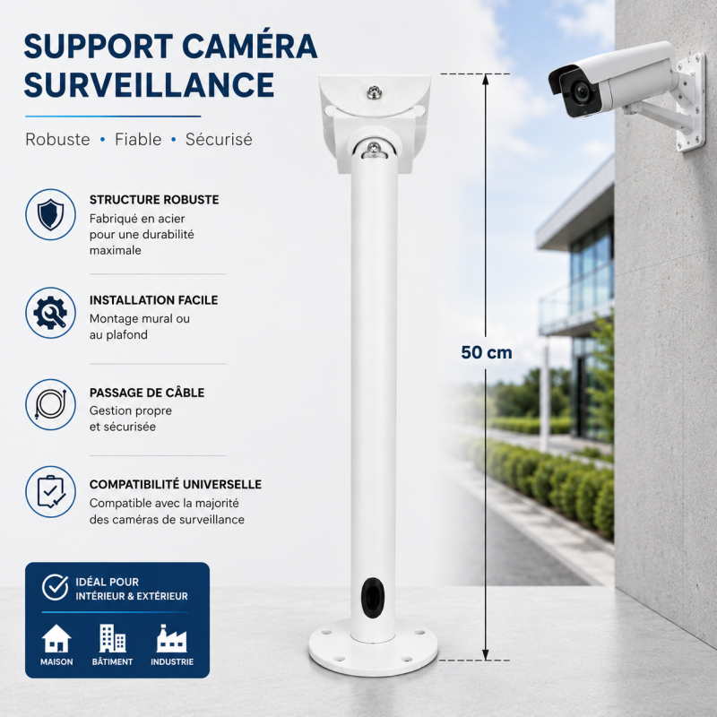 Support caméra de surveillance galvanisé Générique I50 – vue 4